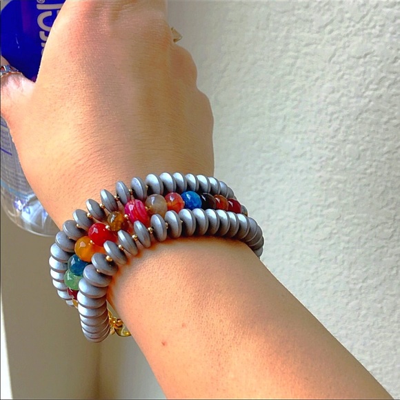 🔱SALE🔱 Crystal Agate and Hematite Bracelet 🌄 - Picture 4 of 6